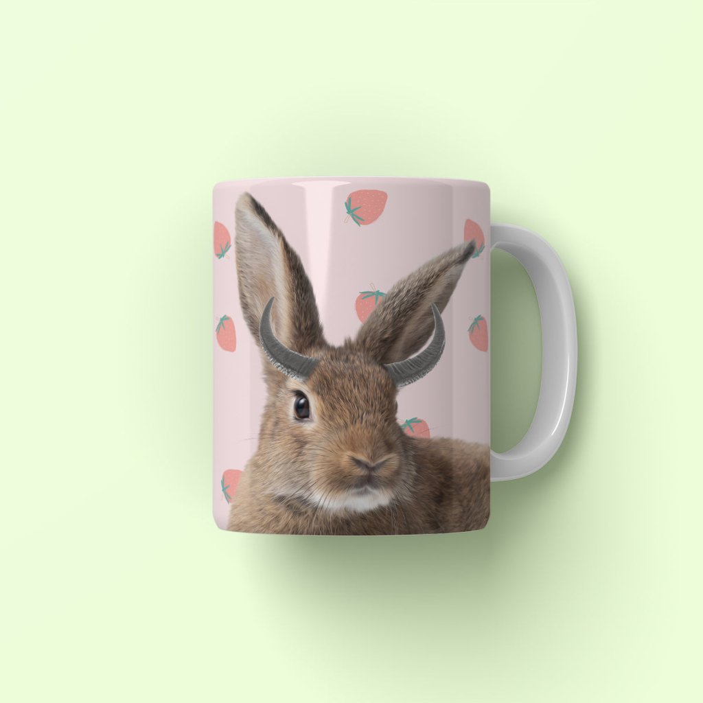 Pet Portraits | Buffalo Horn: Minimalist Pet Coffee Mug | Paw & Glory