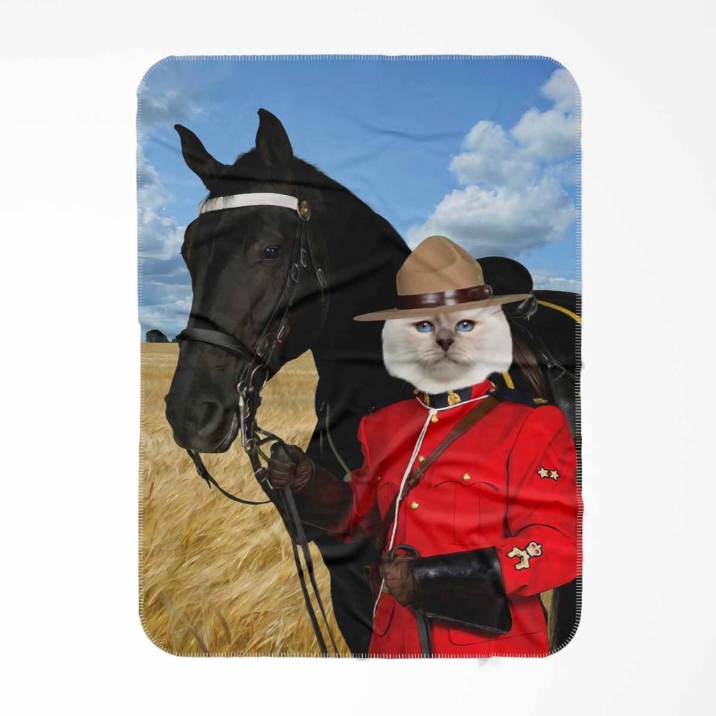 Pet Portraits | Canadian Police Officer: Custom Pet Blanket | Paw & Glory
