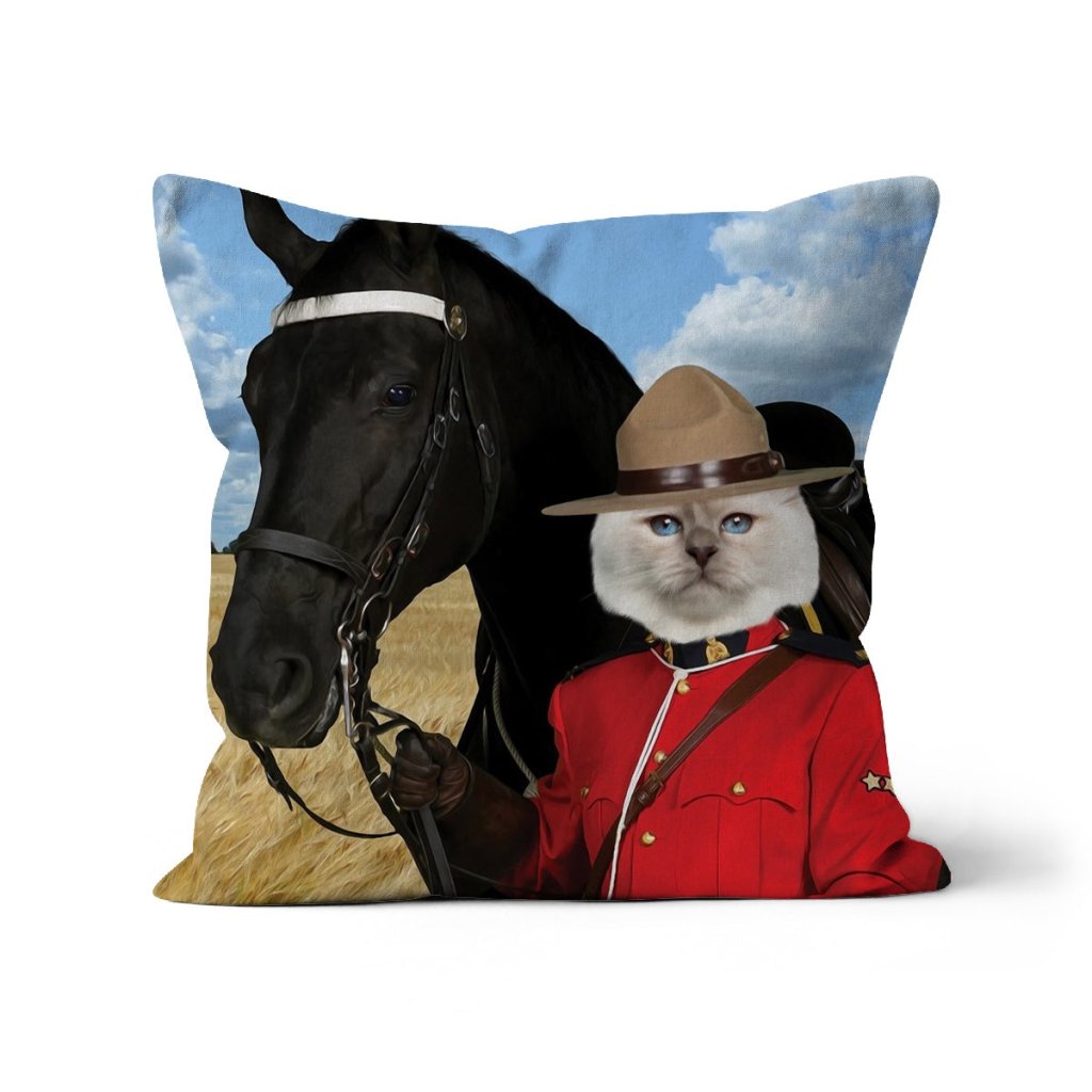 Pet Portraits | Canadian Police Officer: Custom Pet Pillow | Paw & Glory