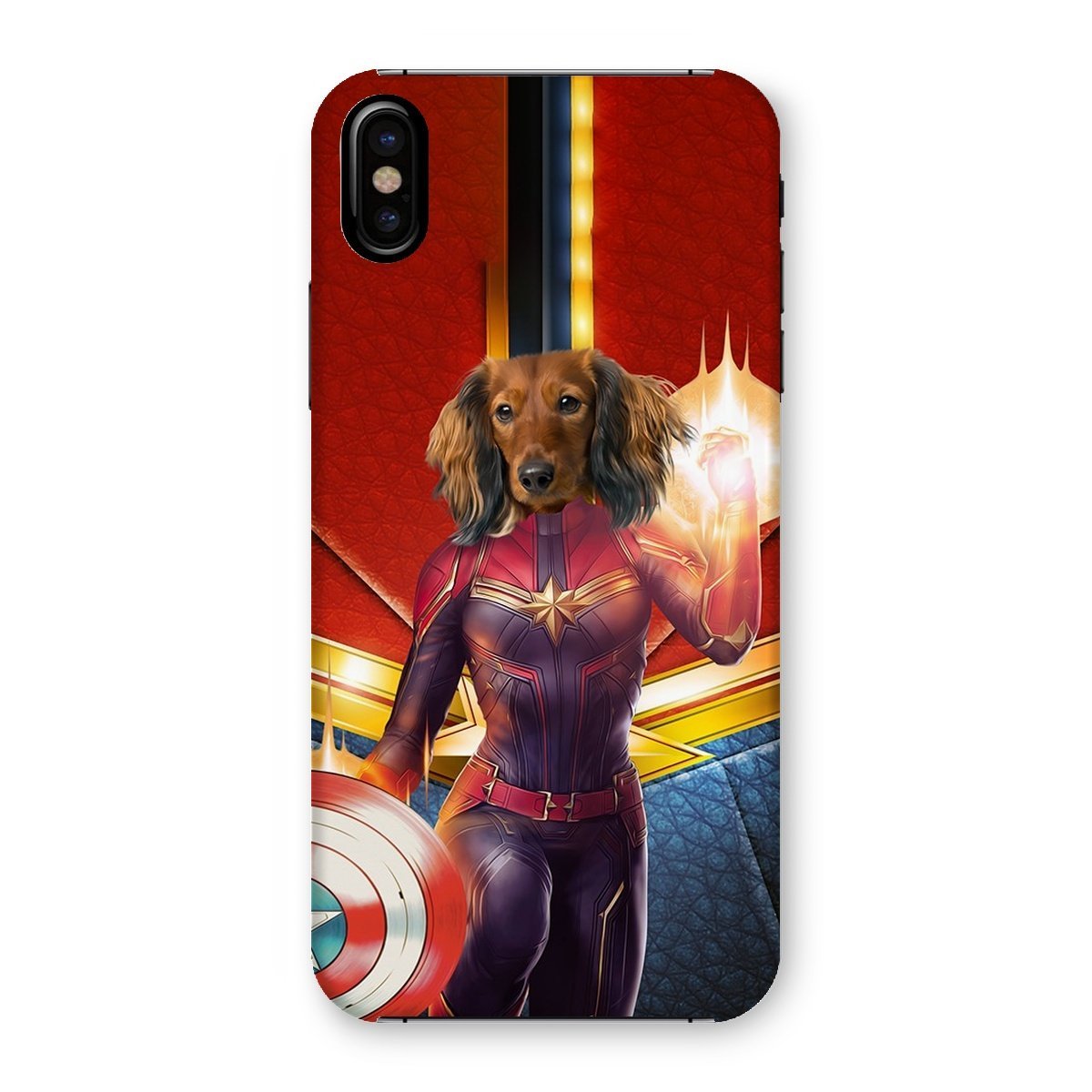 Pet Portraits | Captain Marvel: Custom Pet Phone Case | Paw & Glory