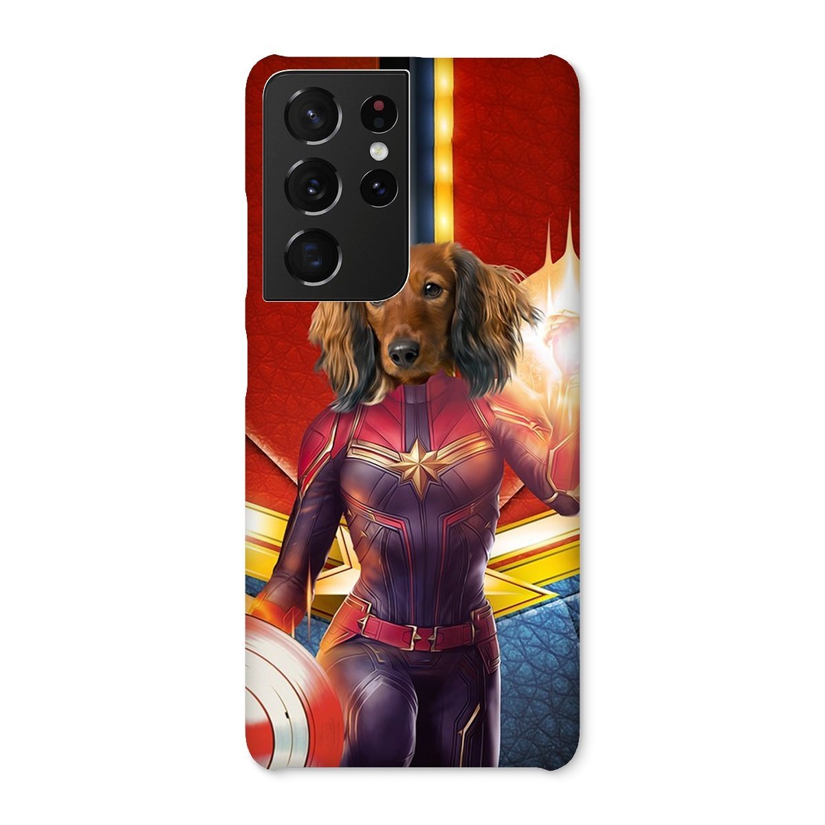 Pet Portraits | Captain Marvel: Custom Pet Phone Case | Paw & Glory