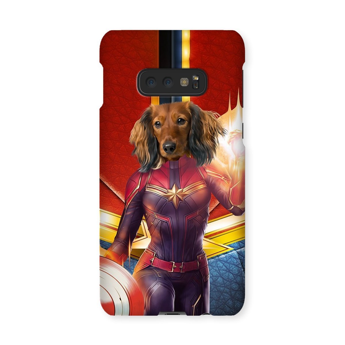 Pet Portraits | Captain Marvel: Custom Pet Phone Case | Paw & Glory