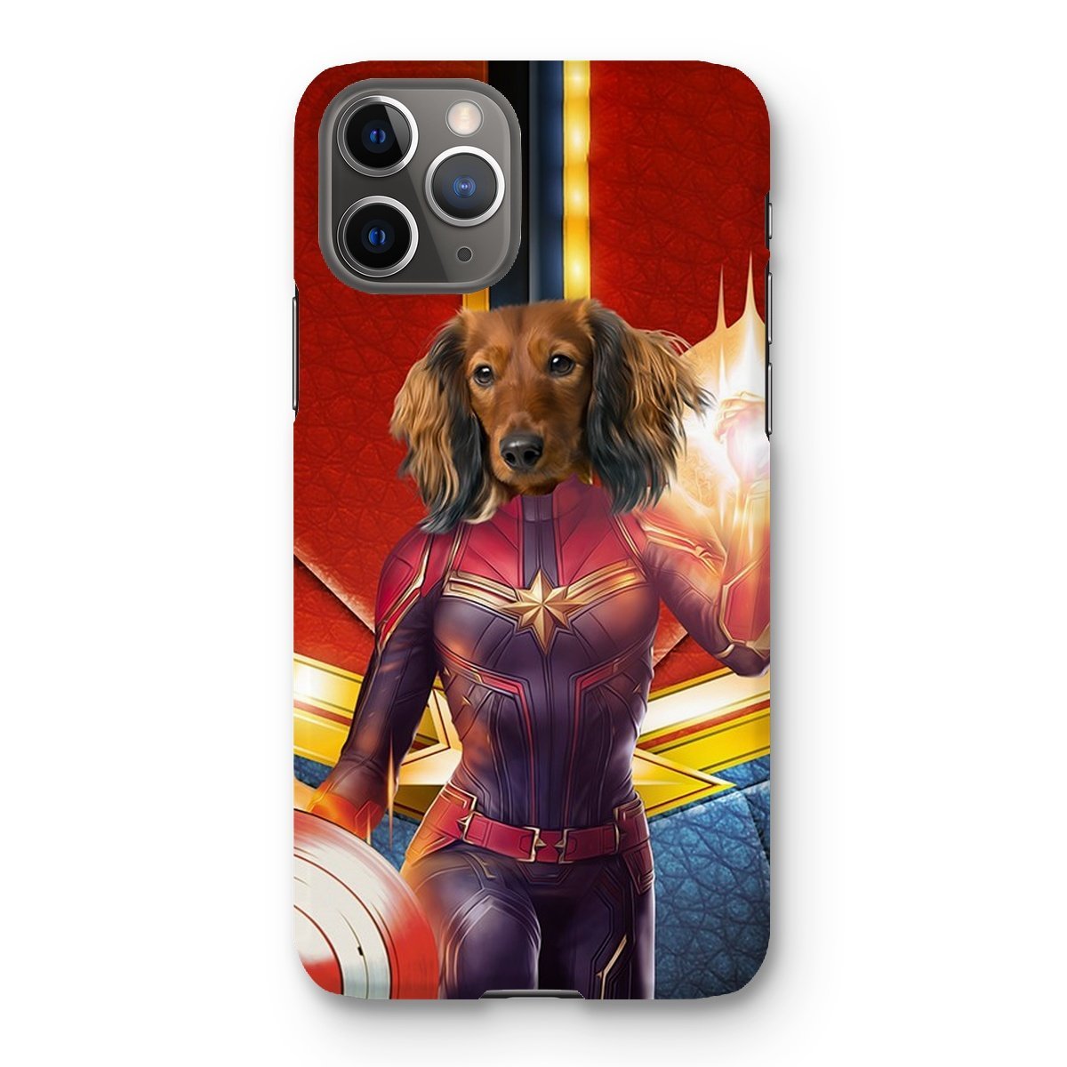 Pet Portraits | Captain Marvel: Custom Pet Phone Case | Paw & Glory