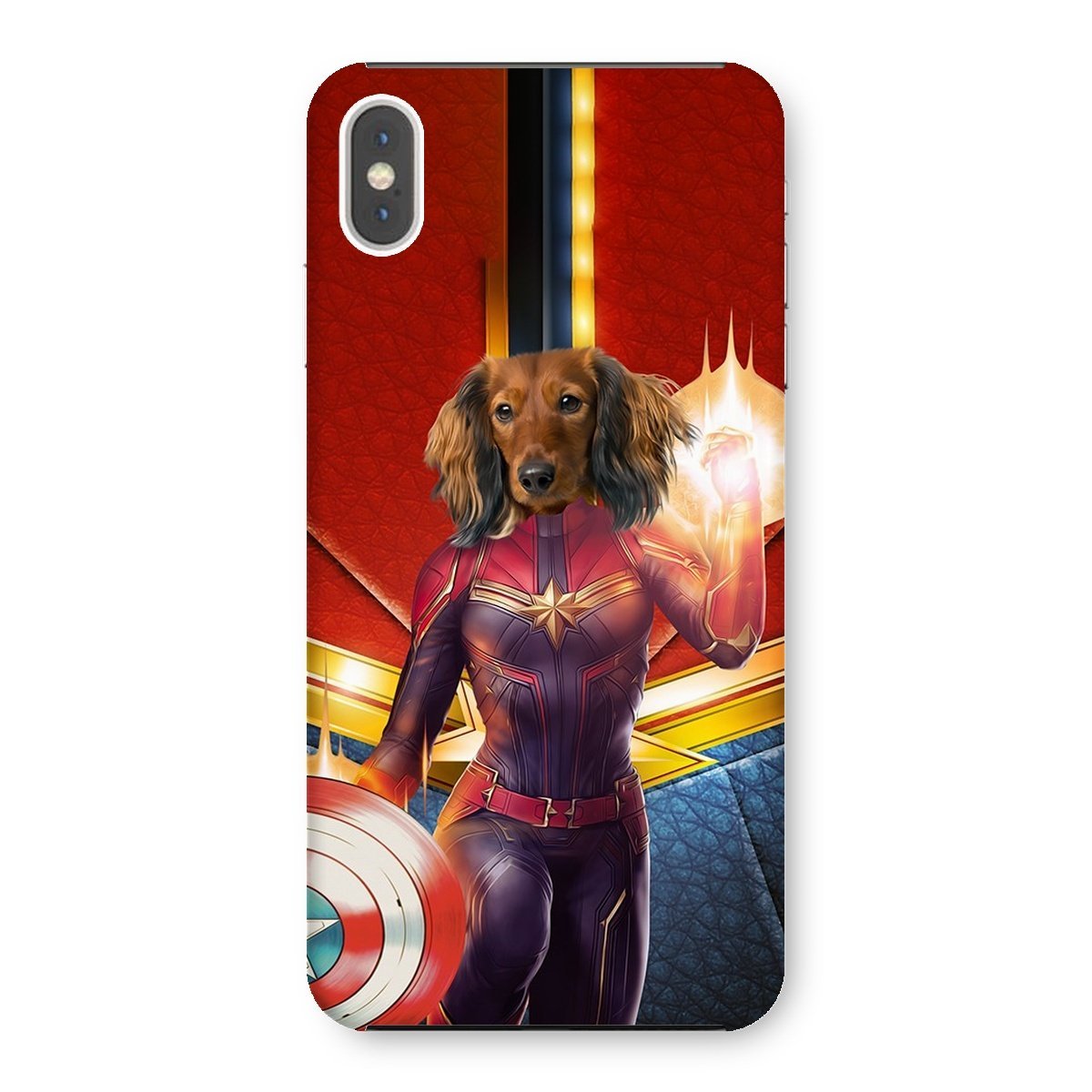 Pet Portraits | Captain Marvel: Custom Pet Phone Case | Paw & Glory