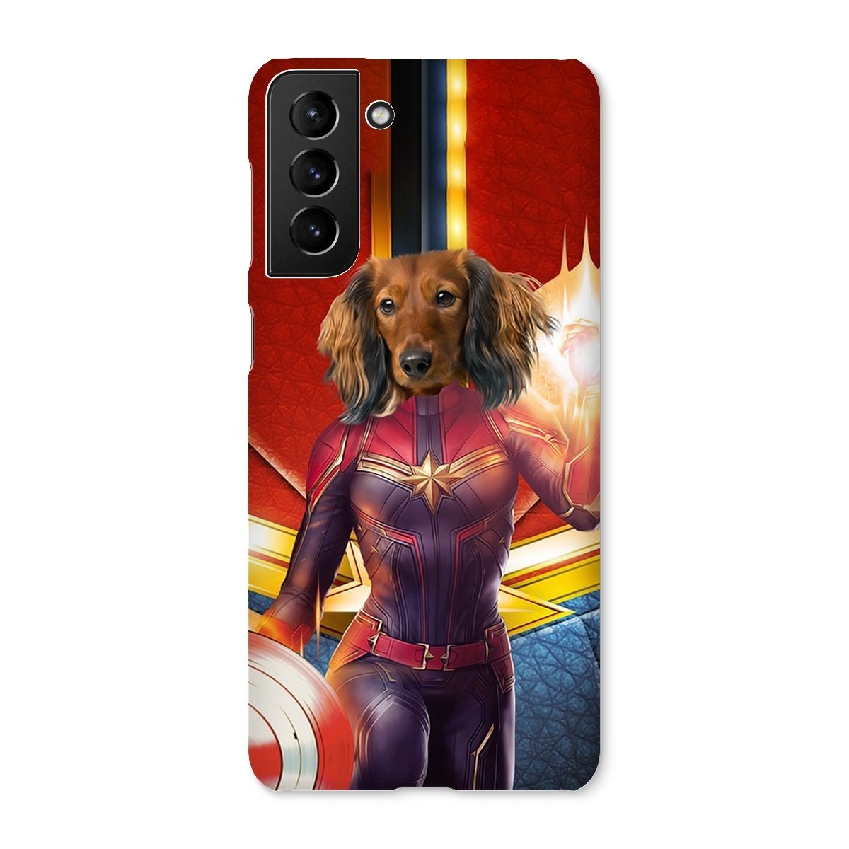 Pet Portraits | Captain Marvel: Custom Pet Phone Case | Paw & Glory