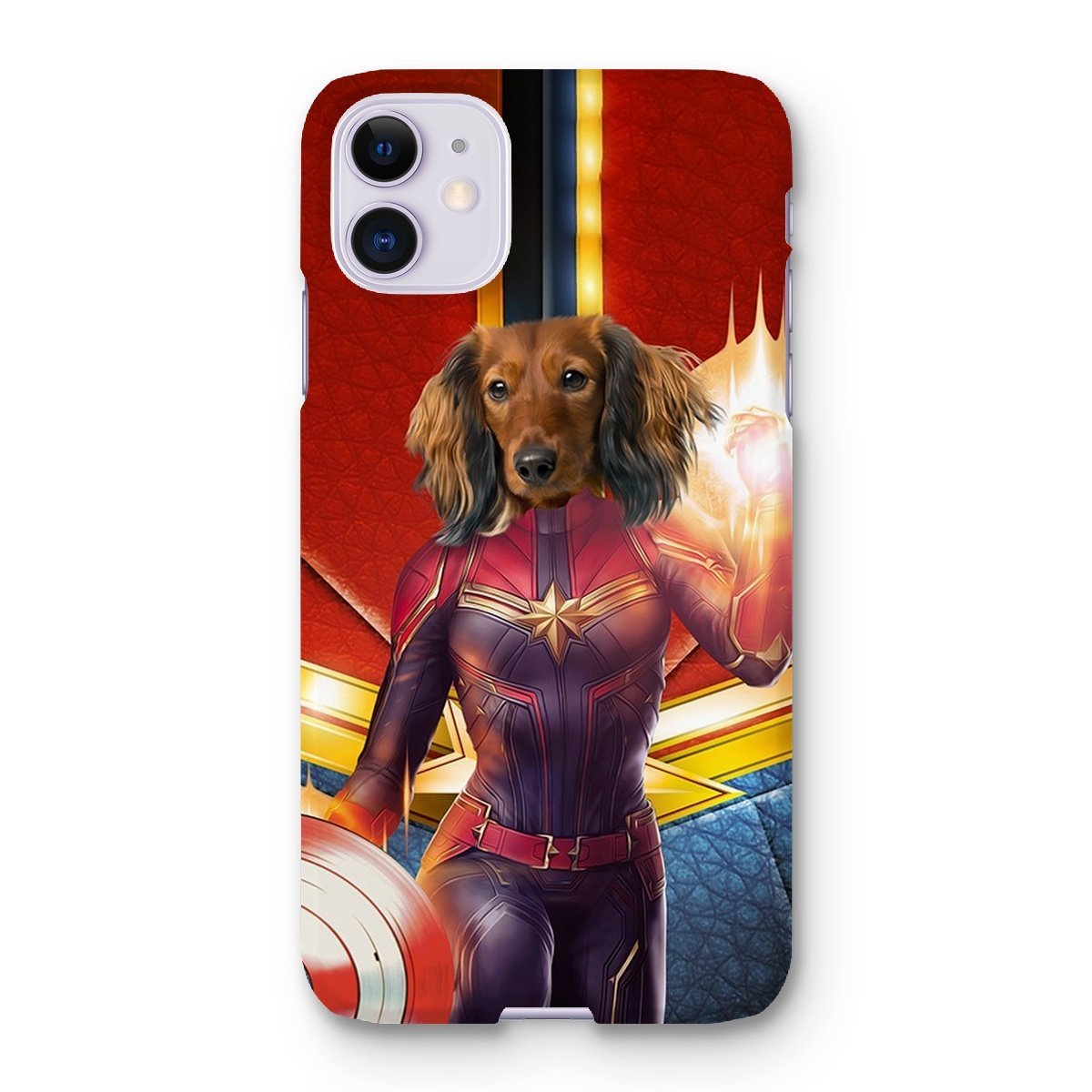Pet Portraits | Captain Marvel: Custom Pet Phone Case | Paw & Glory