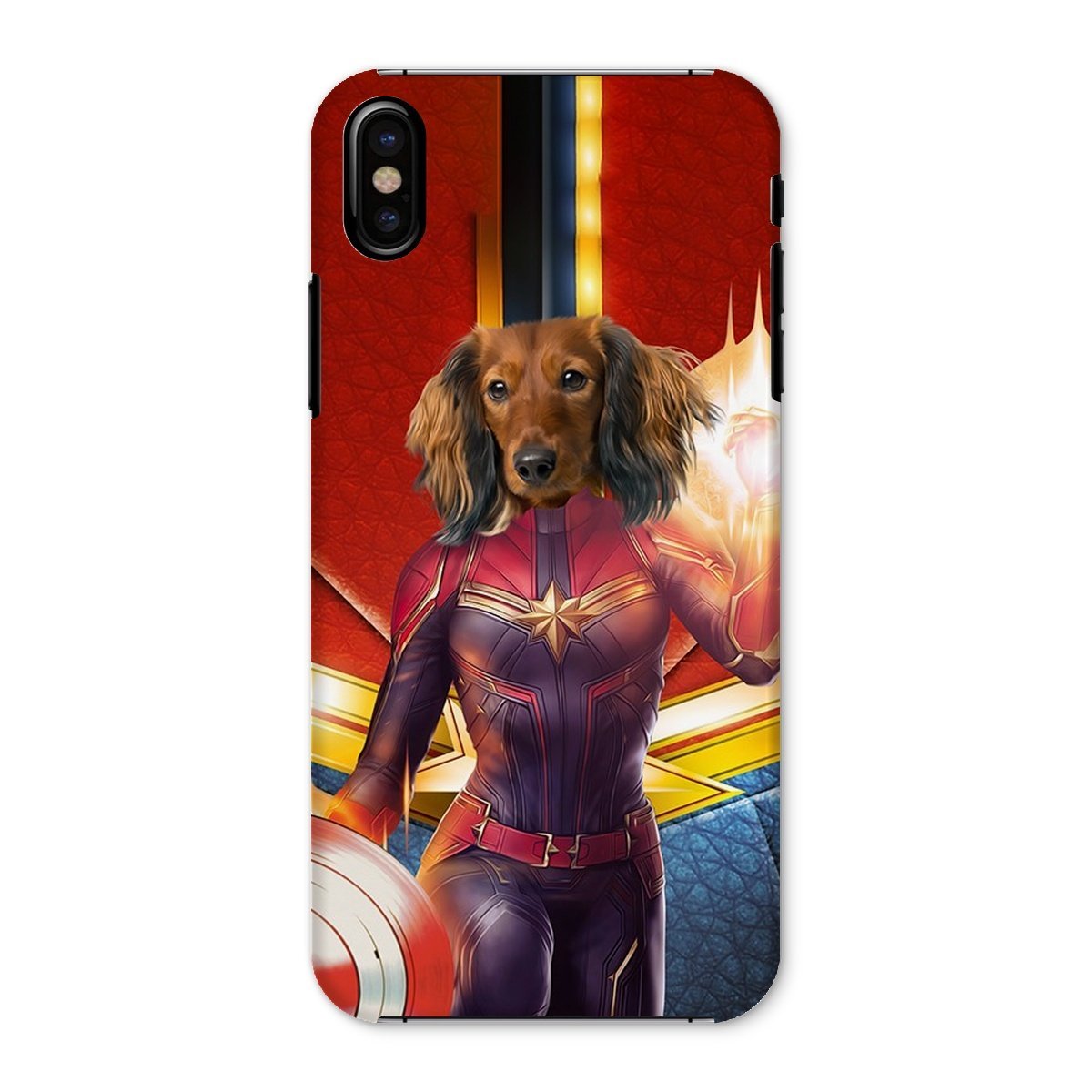 Pet Portraits | Captain Marvel: Custom Pet Phone Case | Paw & Glory