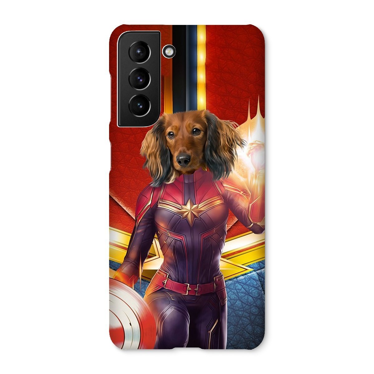 Pet Portraits | Captain Marvel: Custom Pet Phone Case | Paw & Glory