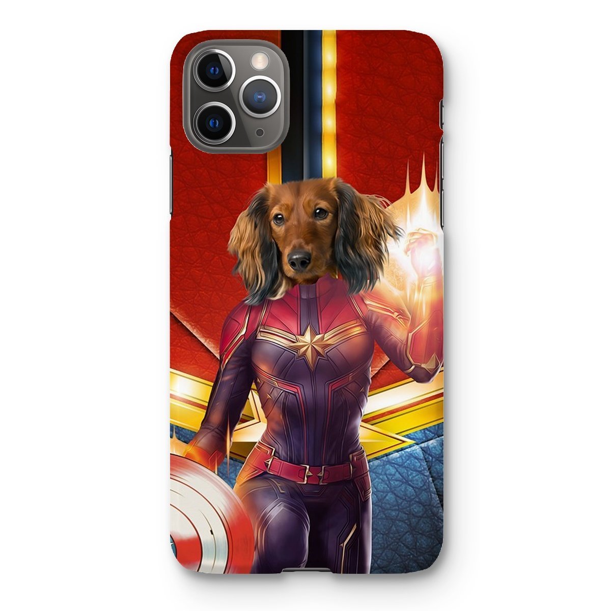 Pet Portraits | Captain Marvel: Custom Pet Phone Case | Paw & Glory