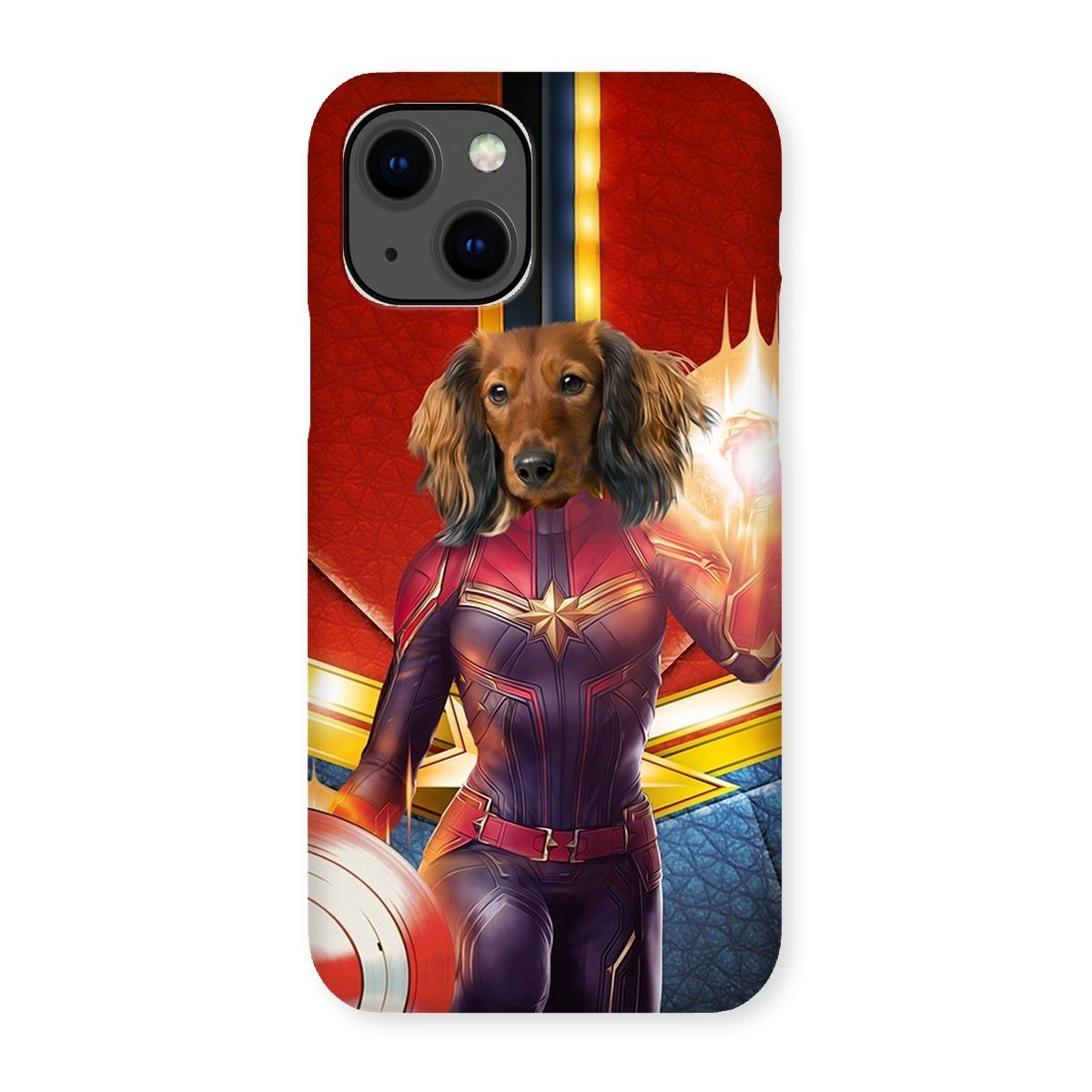 Pet Portraits | Captain Marvel: Custom Pet Phone Case | Paw & Glory