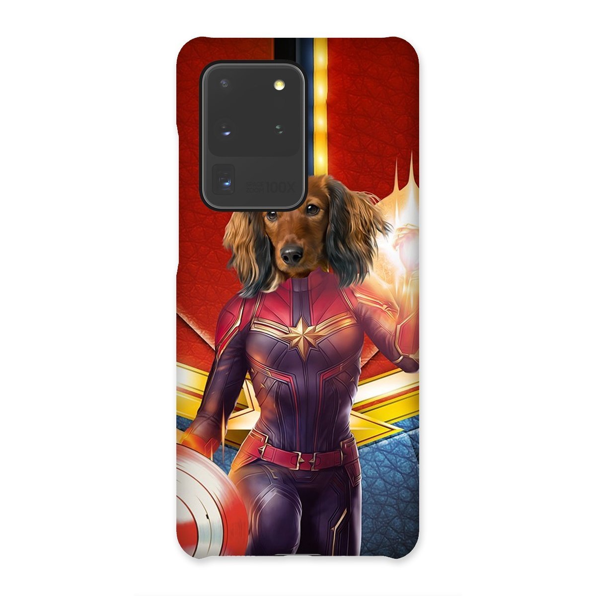 Pet Portraits | Captain Marvel: Custom Pet Phone Case | Paw & Glory