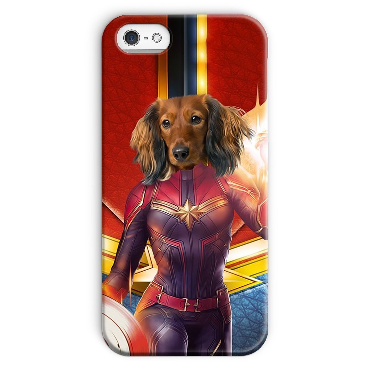 Pet Portraits | Captain Marvel: Custom Pet Phone Case | Paw & Glory