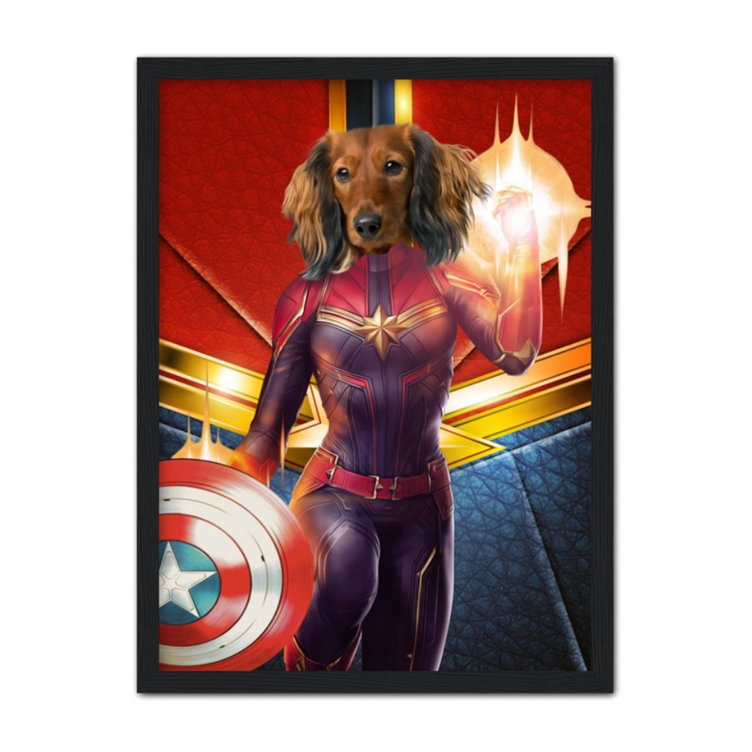 Pet Portraits | Captain Marvel: Custom Pet Portrait | Paw & Glory
