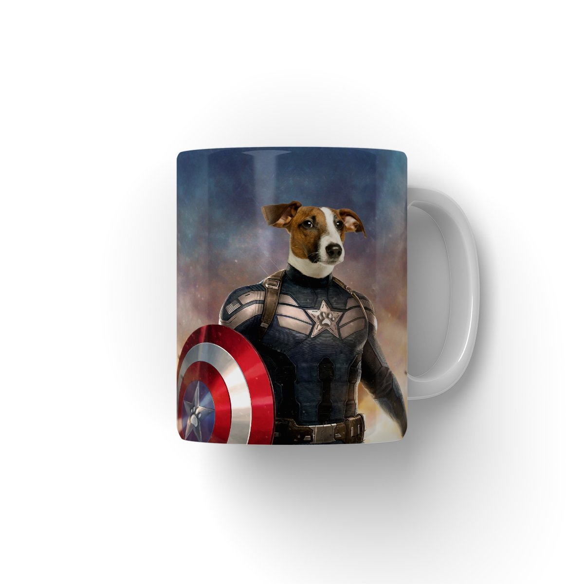 Pet Portraits | Captain Pawmerica: Custom Pet Coffee Mug | Paw & Glory