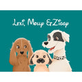 Cartoon: Custom Digital Download Three Pet Portrait