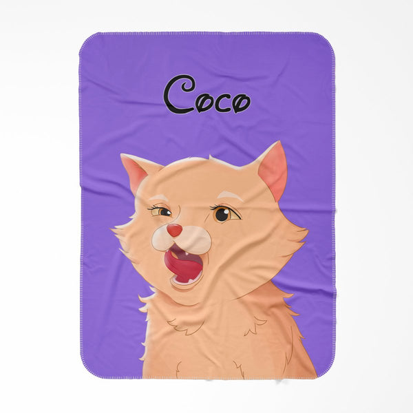 Cartoon: Custom One Pet Blanket - Paw & Glory - Dog Portraits - Pet Portraits