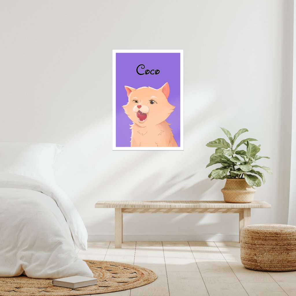 Pet Portraits | Cartoon: Custom One Pet Poster | Paw & Glory