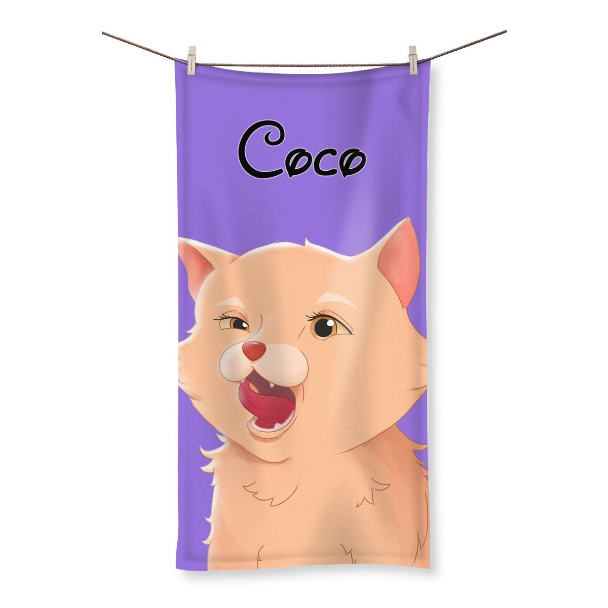 Pet Portraits | Cartoon: Custom One Pet Towel | Paw & Glory