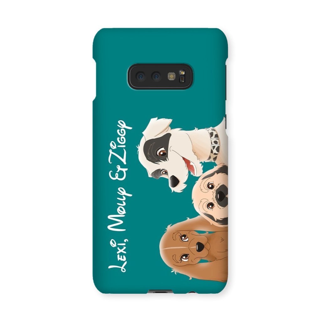 Cartoon: Custom Three Pet Phone Case - Paw & Glory - Dog Portraits - Pet Portraits