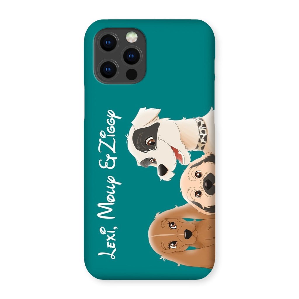 Pet Portraits | Cartoon: Custom Three Pet Phone Case | Paw & Glory