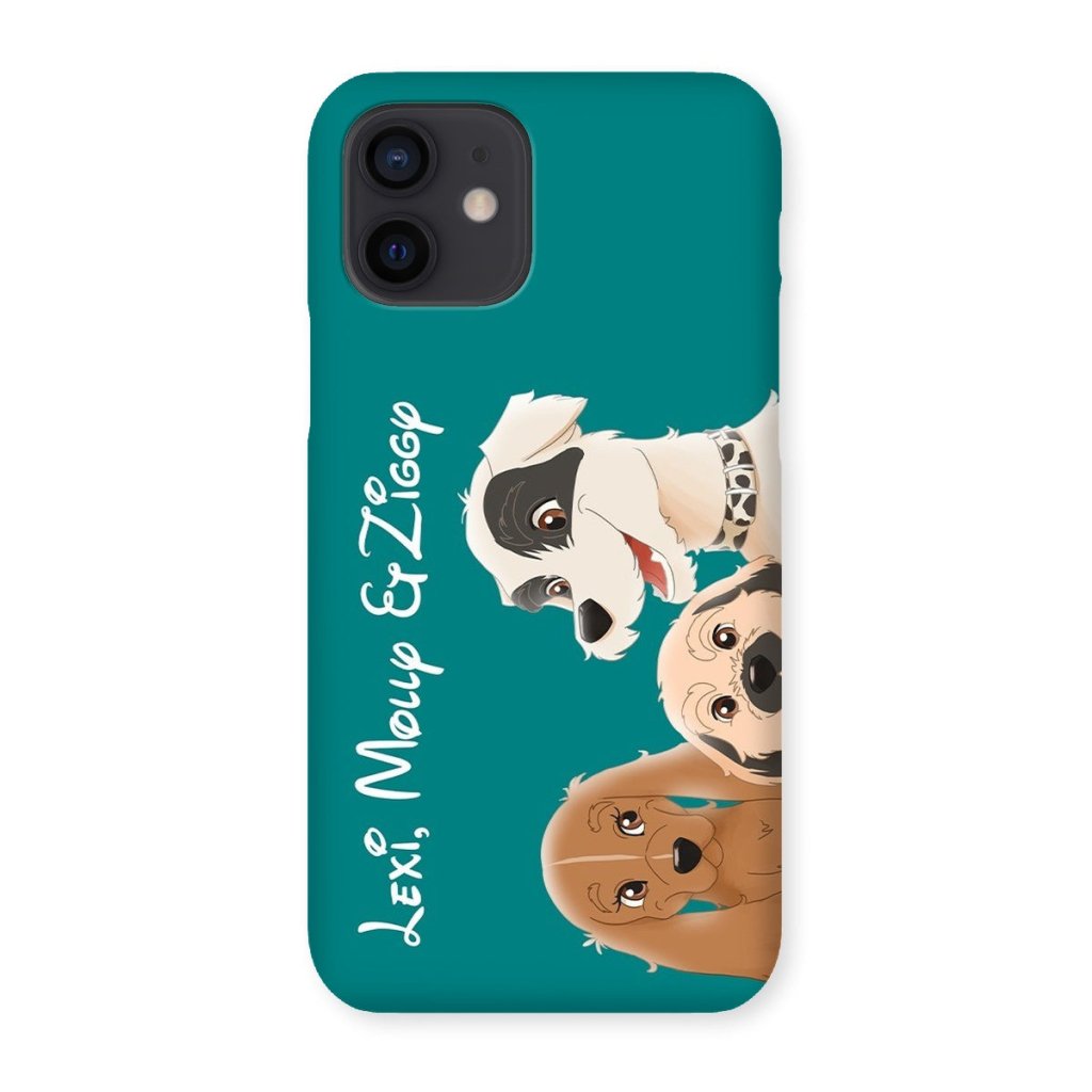 Pet Portraits | Cartoon: Custom Three Pet Phone Case | Paw & Glory