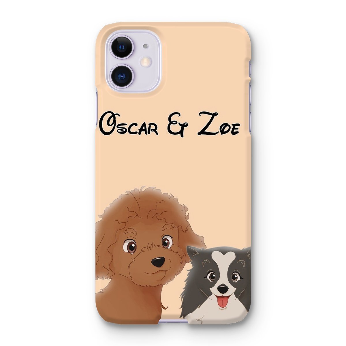 Pet Portraits | Cartoon: Custom Two Pet Phone Case | Paw & Glory