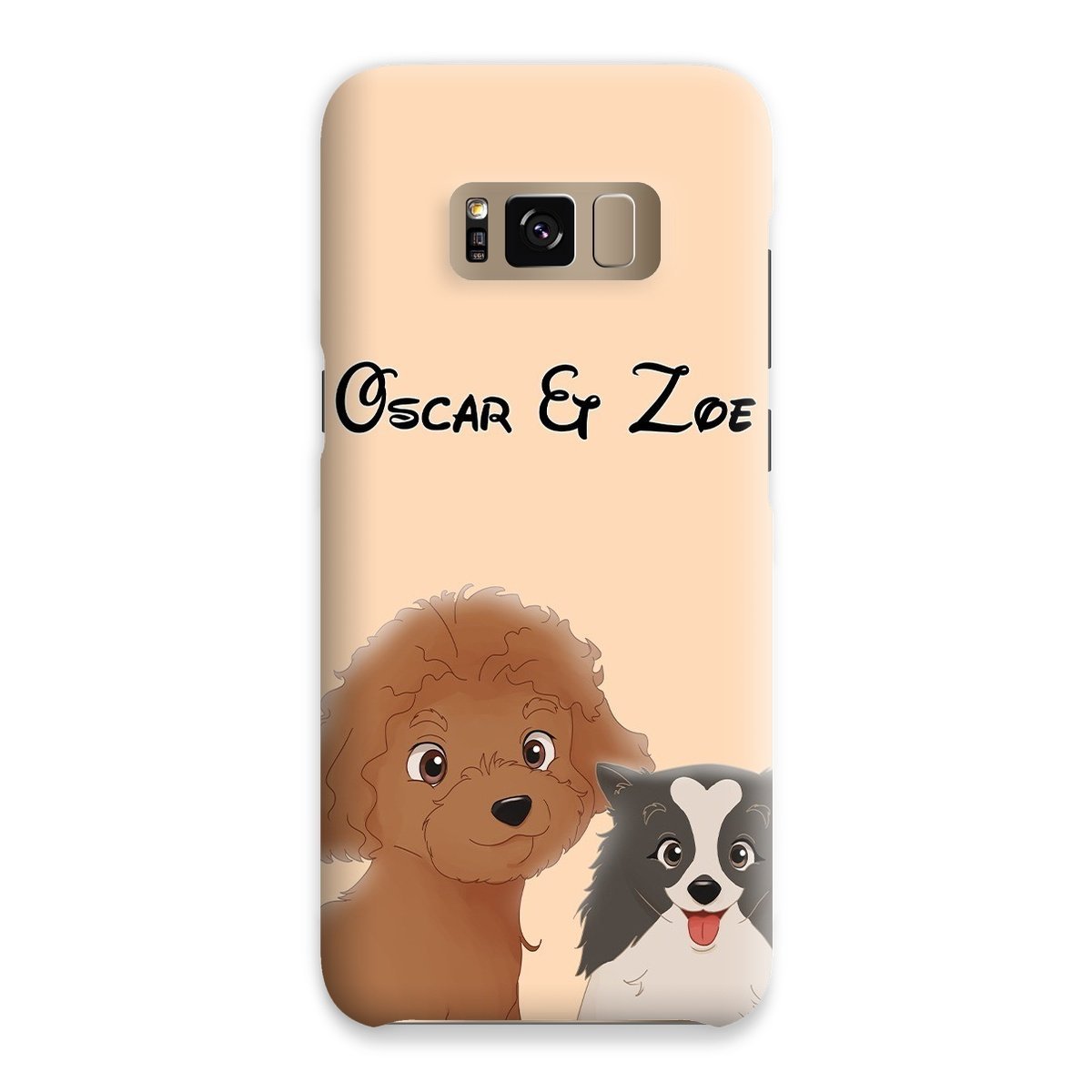 Cartoon: Custom Two Pet Phone Case - Paw & Glory - Dog Portraits - Pet Portraits