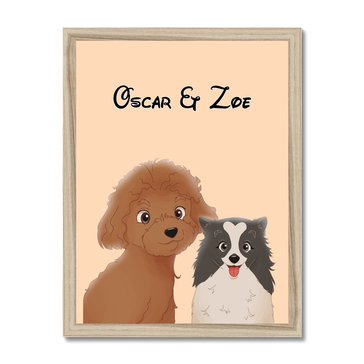 Pet Portraits | Cartoon: Custom Two Pet Portrait | Paw & Glory