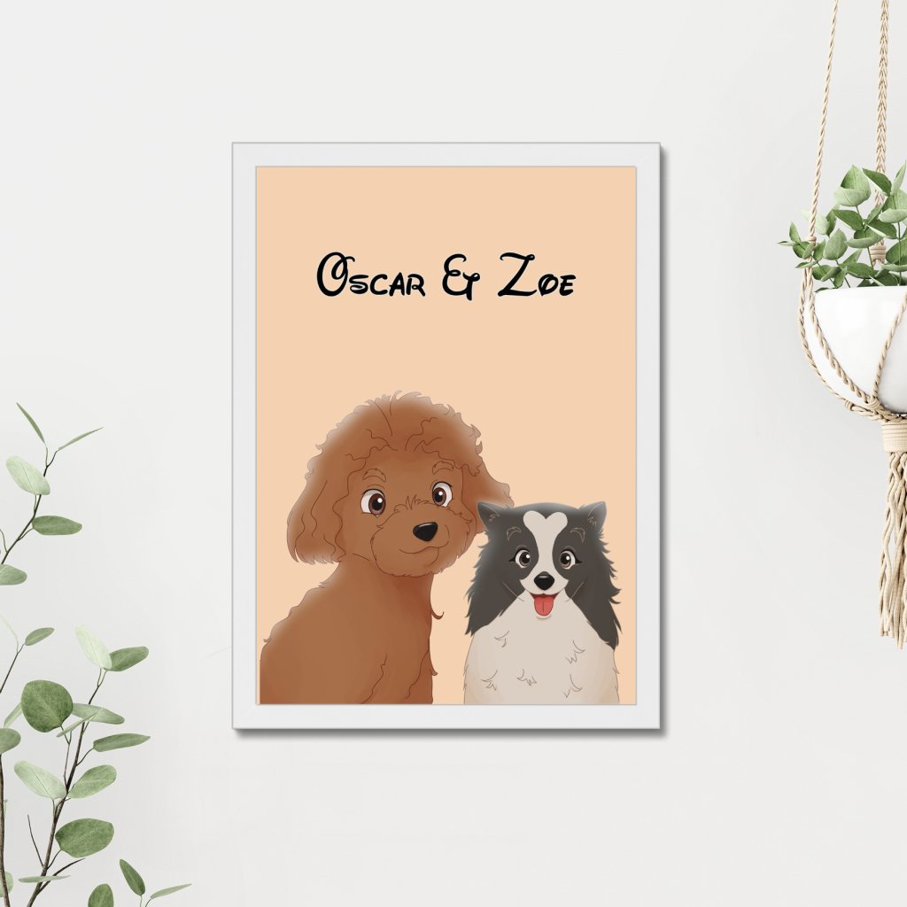 Pet Portraits | Cartoon: Custom Two Pet Portrait | Paw & Glory