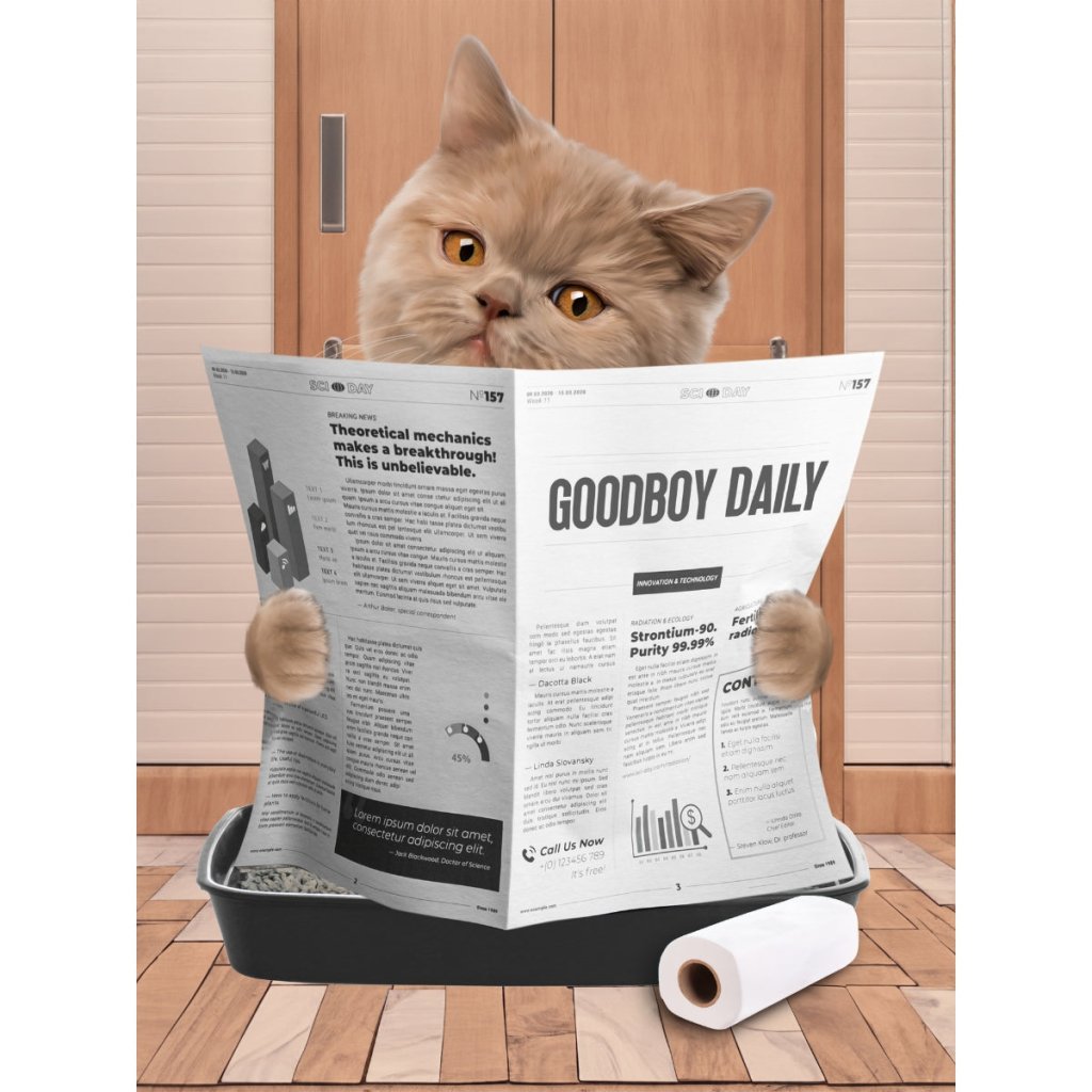 Pet Portraits Cat Litter Tray: Custom Digital Download Pet Portrait