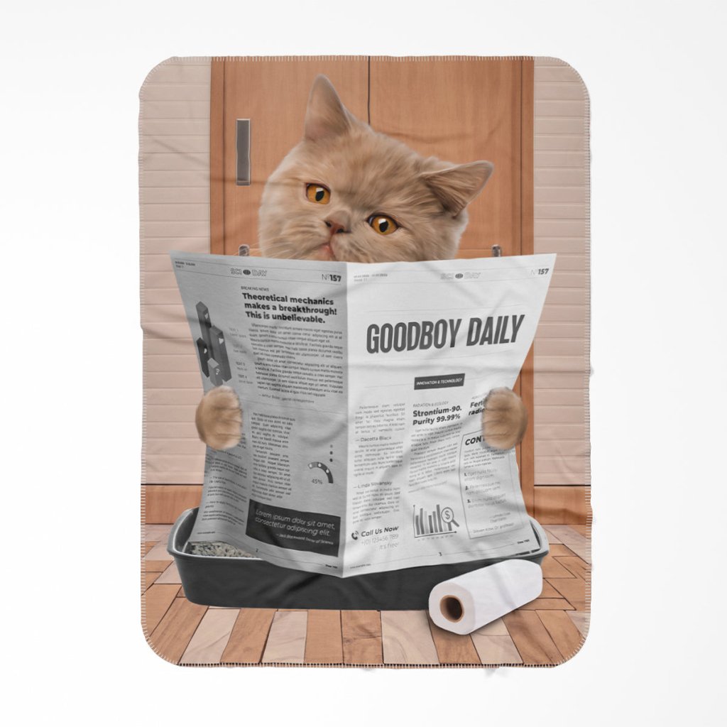 Pet Portraits | Cat Litter Tray: Custom Pet Blanket | Paw & Glory