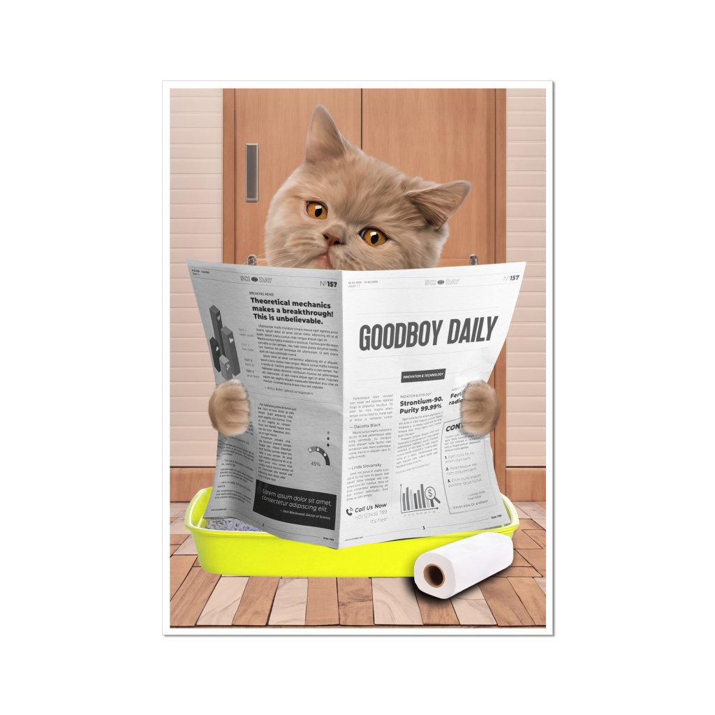 Pet Portraits | Cat Litter Tray: Custom Pet Poster | Paw & Glory