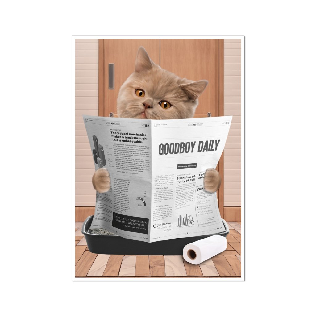 Pet Portraits | Cat Litter Tray: Custom Pet Poster | Paw & Glory