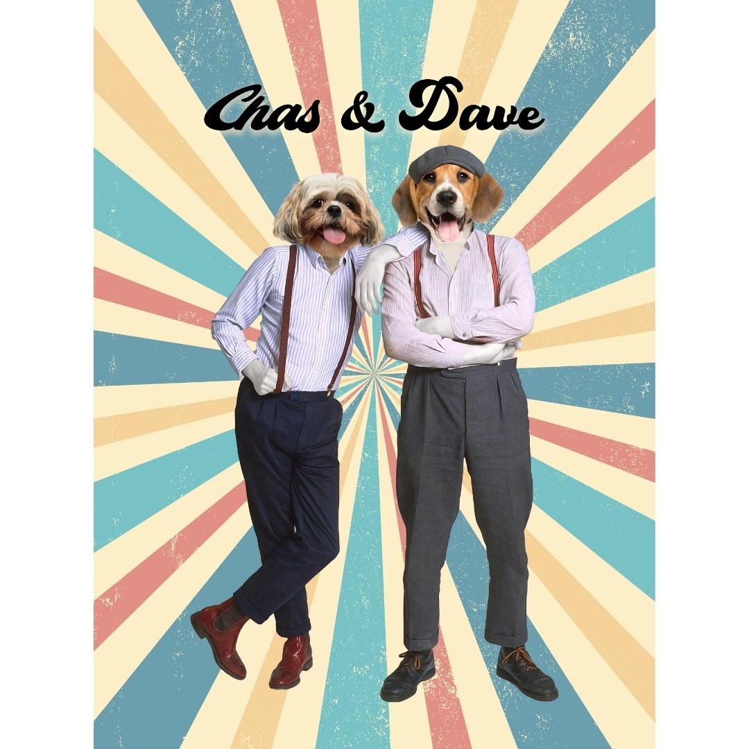 Pet Portraits | Chas & Dave: Custom Digital Download Pet Portrait | Paw & Glory