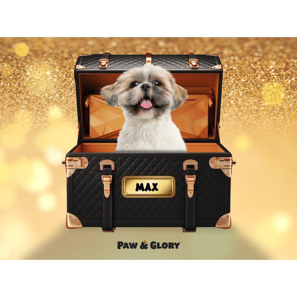 Pet Portraits | Chew-nel Luxury Trunk: Custom Digital Download Pet Portrait | Paw & Glory