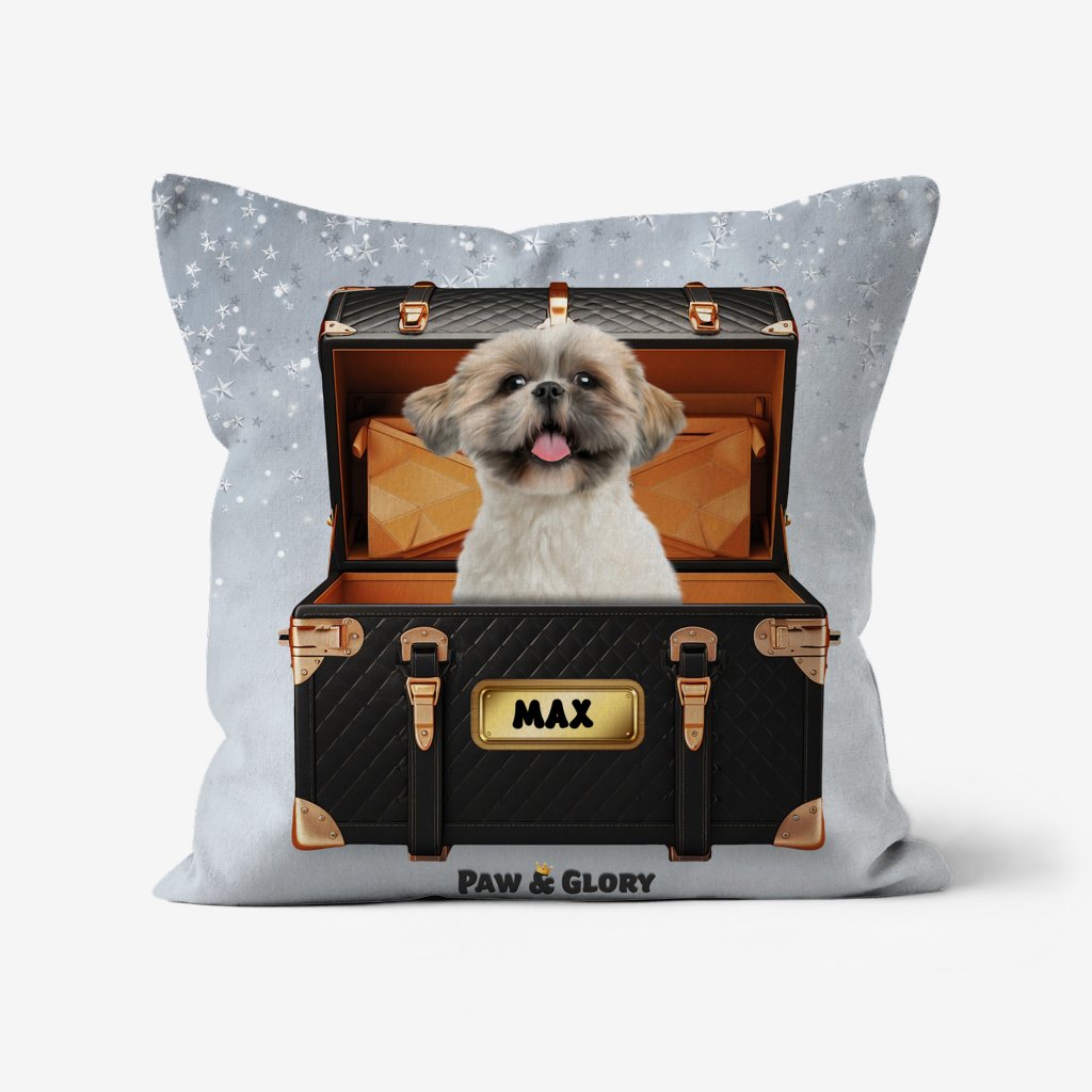 Pet Portraits | Chew-nel Luxury Trunk: Custom Pet Pillow | Paw & Glory