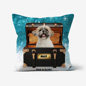 Chew - nel Luxury Trunk: Custom Pet Pillow - Paw & Glory - Dog Portraits - Pet Portraits