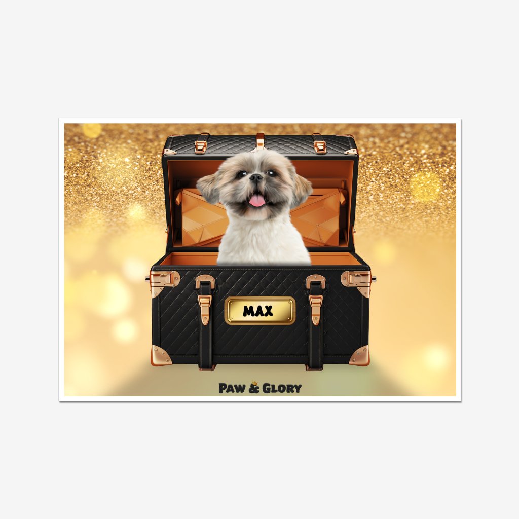 Pet Portraits | Chew-nel Luxury Trunk: Custom Pet Portrait | Paw & Glory