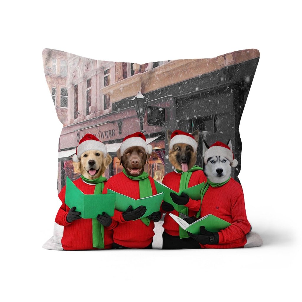 Pet Portraits | Christmas Choir: Custom Pet Pillow | Paw & Glory