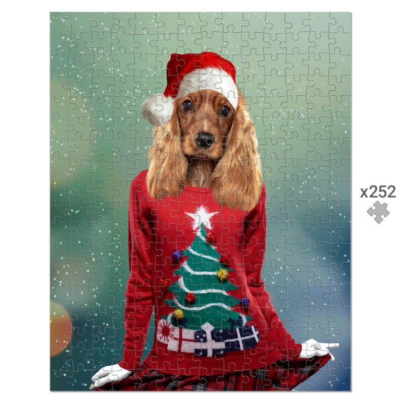 Pet Portraits | Christmas Jumper Chick: Custom Pet Puzzle | Paw & Glory