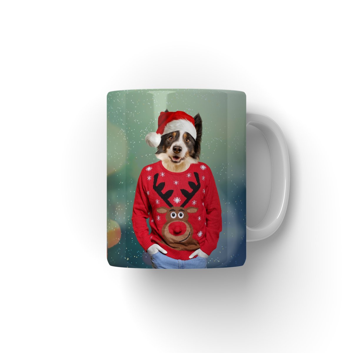 Pet Portraits | Christmas Jumper Dude: Custom Pet Coffee Mug | Paw & Glory