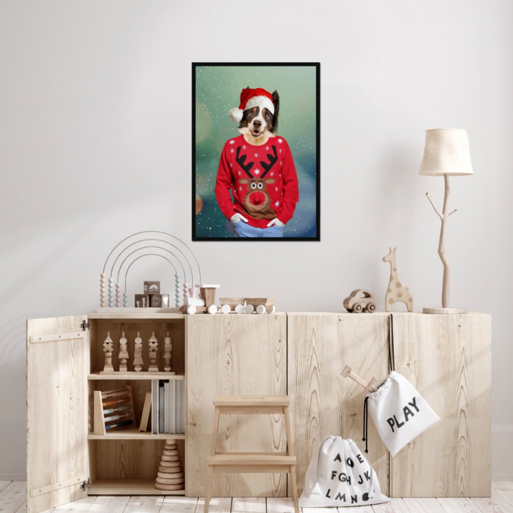 Pet Portraits | Christmas Jumper Dude: Custom Pet Portrait | Paw & Glory