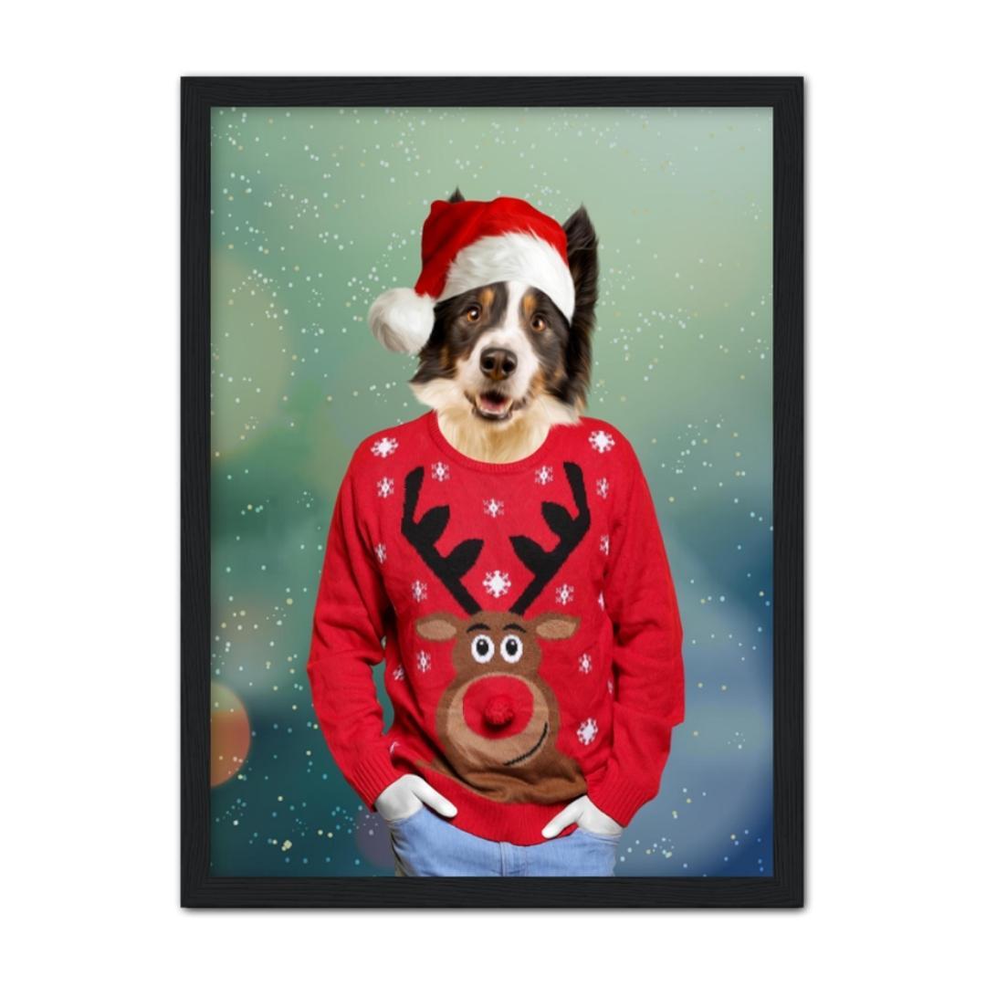Pet Portraits | Christmas Jumper Dude: Custom Pet Portrait | Paw & Glory