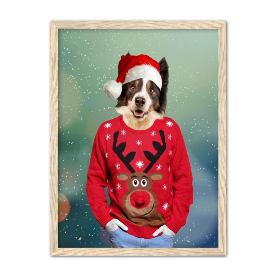 Pet Portraits | Christmas Jumper Dude: Custom Pet Portrait | Paw & Glory