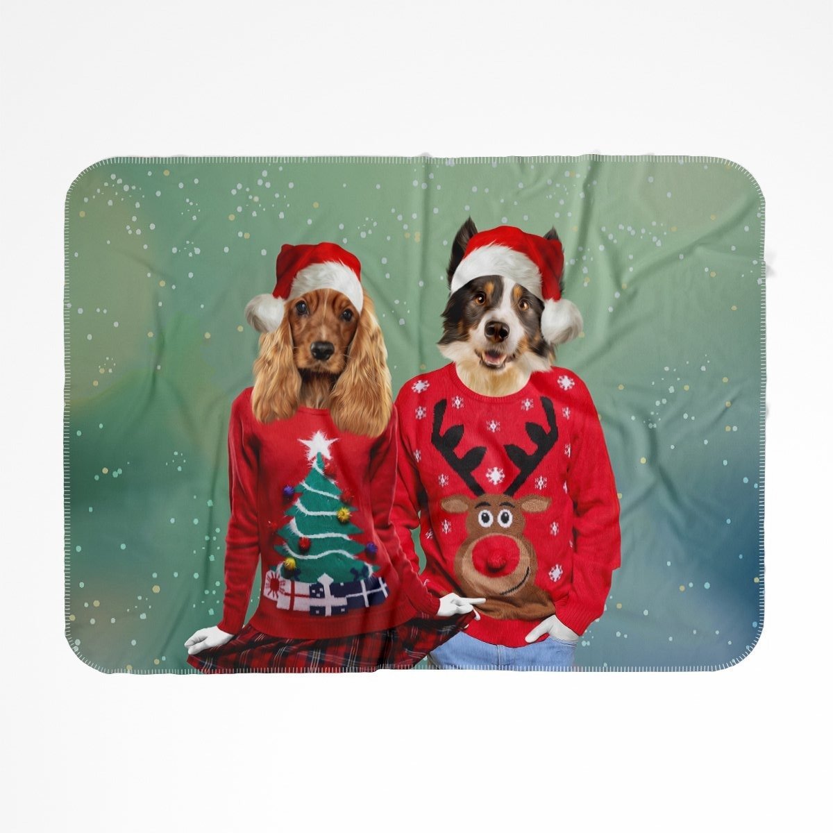 Pet Portraits | Christmas Jumper Duo: Custom Pet Blanket | Paw & Glory