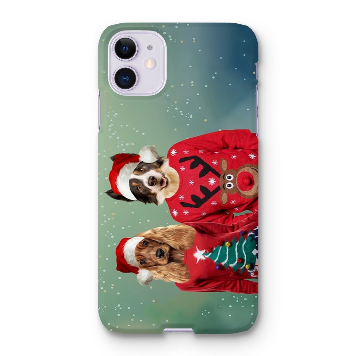 Christmas Jumper Duo: Custom Pet Phone Case - Paw & Glory - Dog Portraits - Pet Portraits