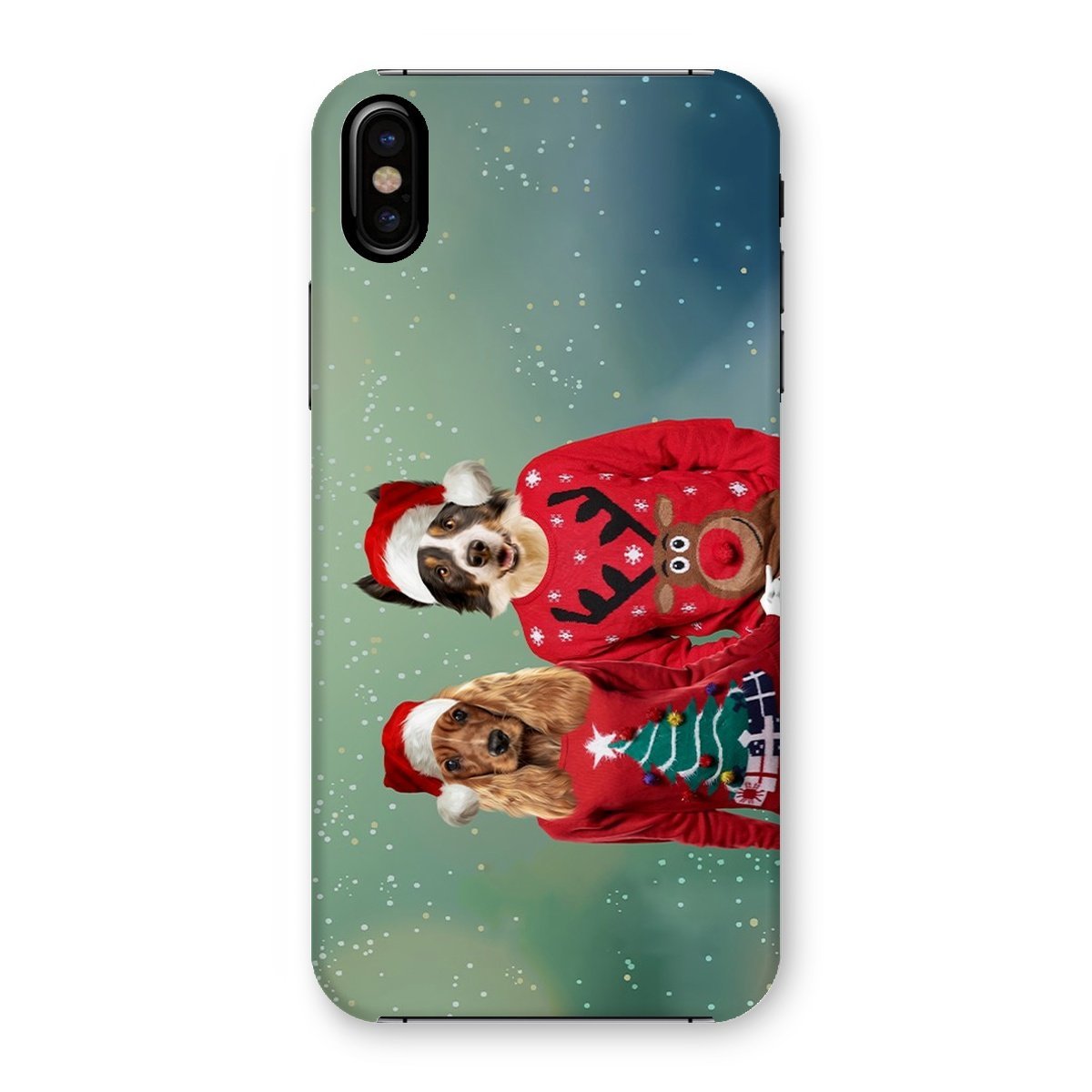 Christmas Jumper Duo: Custom Pet Phone Case - Paw & Glory - Dog Portraits - Pet Portraits