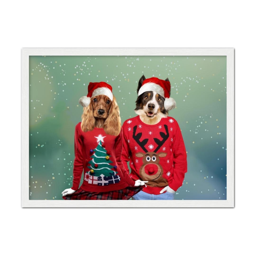 Pet Portraits | Christmas Jumper Duo: Custom Pet Portrait | Paw & Glory