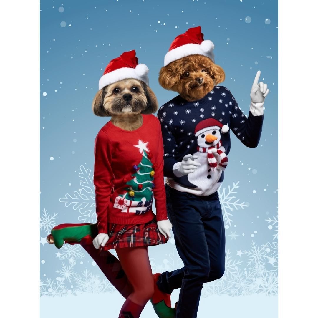 Pet Portraits | Christmas Lovers: Custom Digital Download Pet Portrait | Paw & Glory