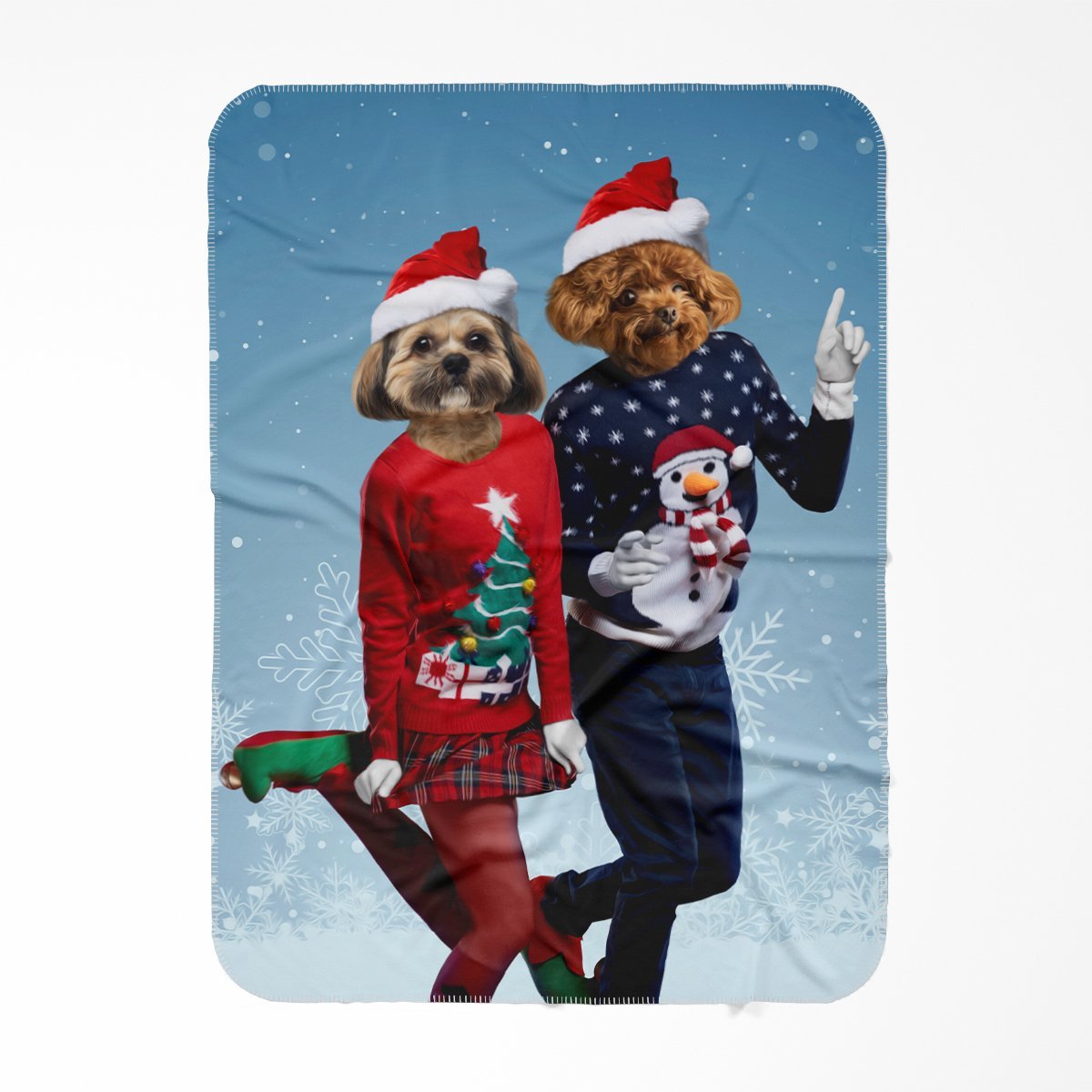 Pet Portraits | Christmas Lovers: Custom Pet Blanket | Paw & Glory